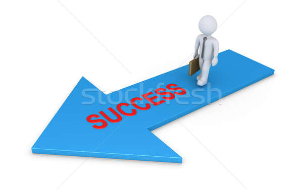 Businessman walking on success arrow Stock photo © 6kor3dos