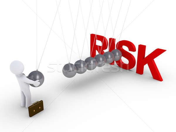 üzletember bölcső kockázat 3D húz gömb Stock fotó © 6kor3dos