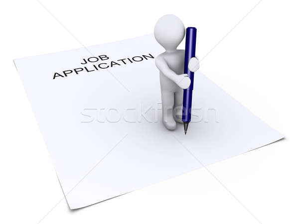 Person holding a pen is on job application paper Stock photo © 6kor3dos