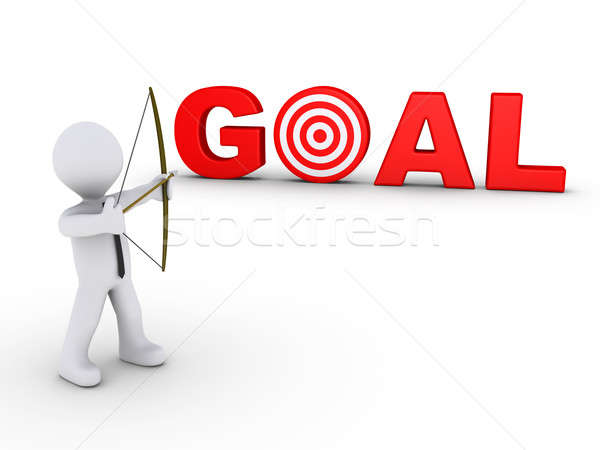 Businessman as archer aiming at a goal target Stock photo © 6kor3dos