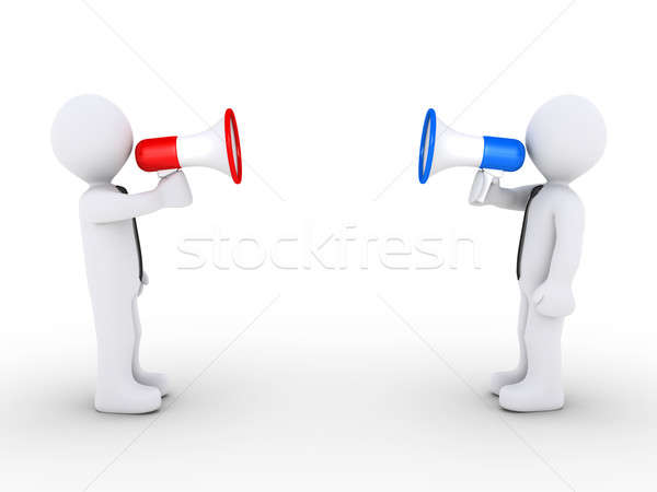 Opposing businessmen with megaphones Stock photo © 6kor3dos