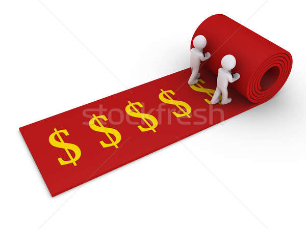 Deux personnes tapis dollar symboles deux 3D [[stock_photo]] © 6kor3dos