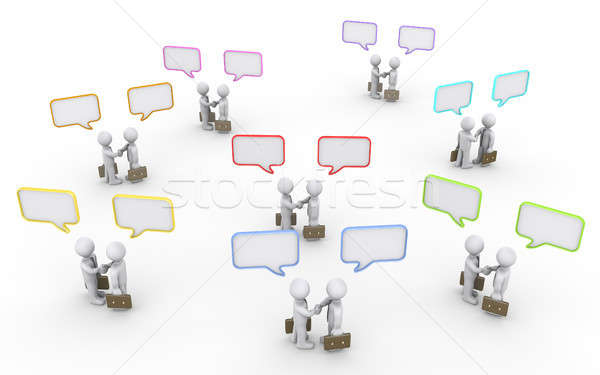 3D empresarios hablar mano muchos Foto stock © 6kor3dos