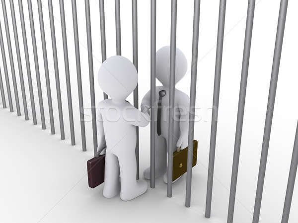 Twee zakenlieden deal tegenover gevangenis Stockfoto © 6kor3dos
