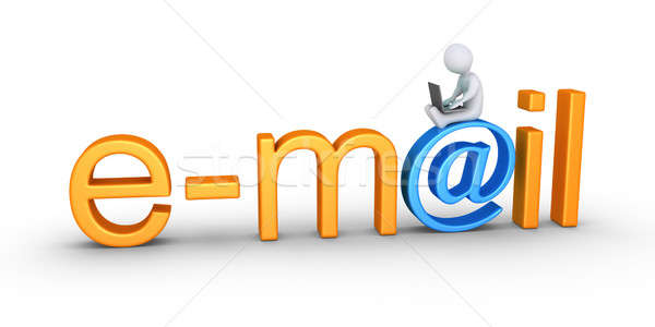 человек ноутбука электронная почта слово используя ноутбук сидят Сток-фото © 6kor3dos