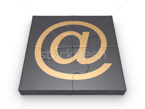 Puzzleteile Form E-Mail Symbol vier um Stock foto © 6kor3dos