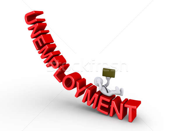 Geschäftsmann fallen Arbeitslosigkeit 3D rot Wort Stock foto © 6kor3dos