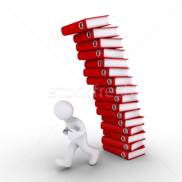 Person is avoiding a falling pile of folders Stock photo © 6kor3dos