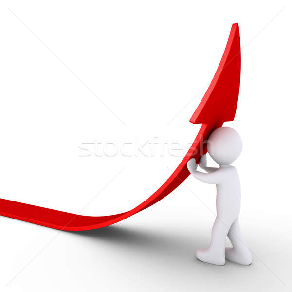 Person pushes an arrow to rise Stock photo © 6kor3dos