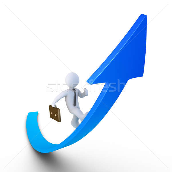 Geschäftsmann läuft Aufgang Grafik 3D Business Stock foto © 6kor3dos