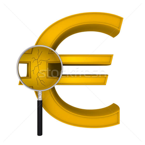 Powiększające euro crack 3D symbol Zdjęcia stock © 6kor3dos