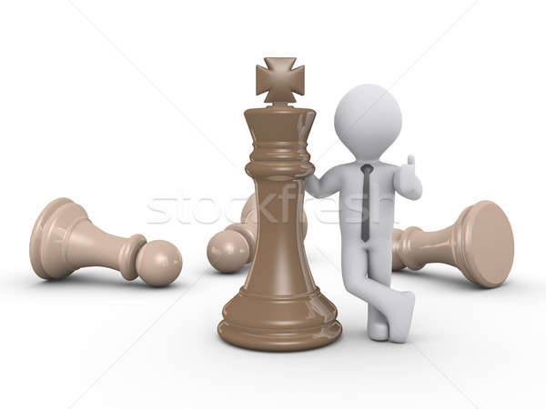 3d businessman and king chess piece Stock photo © 6kor3dos