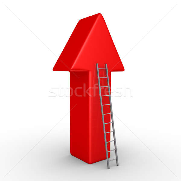 Arrow pointing upwards and a ladder Stock photo © 6kor3dos