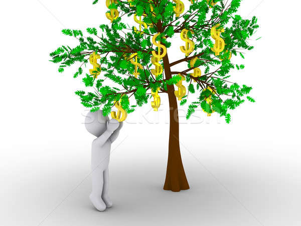 Person Schneiden Dollar Baum Dollar 3d Person Stock foto © 6kor3dos