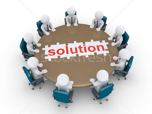 Businessmen in a meeting find the solution Stock photo © 6kor3dos