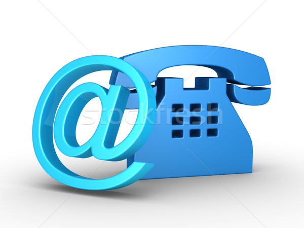 Telefono · simbolo · e-mail · contatto · blu - foto d'archivio ...