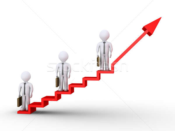Businessmen standing on stairs of success Stock photo © 6kor3dos