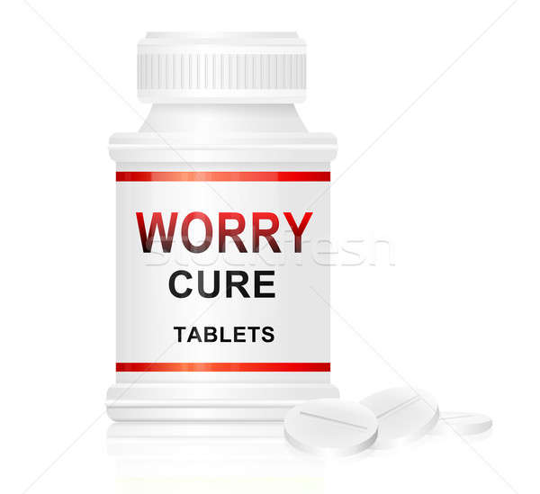 Aggodalom gyógyít illusztráció fehér piros gyógyszer Stock fotó © 72soul