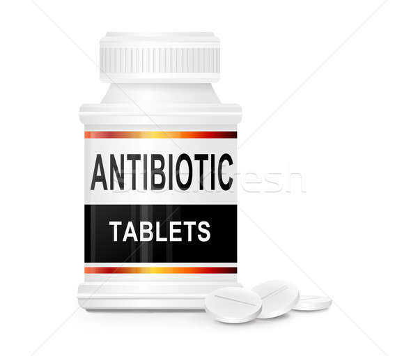 Antibiotic ilustrare recipient cuvinte Imagine de stoc © 72soul