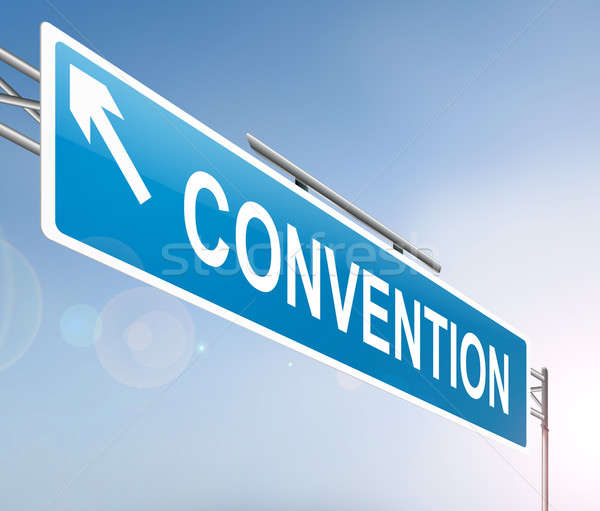 Stock foto: Konvention · Zeichen · Illustration · Business · blau · Konferenz