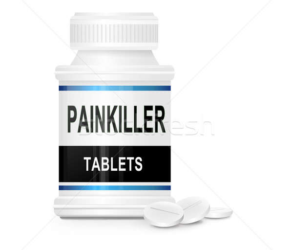 Fájdalomcsillapító illusztráció gyógyszer konténer szavak elöl Stock fotó © 72soul
