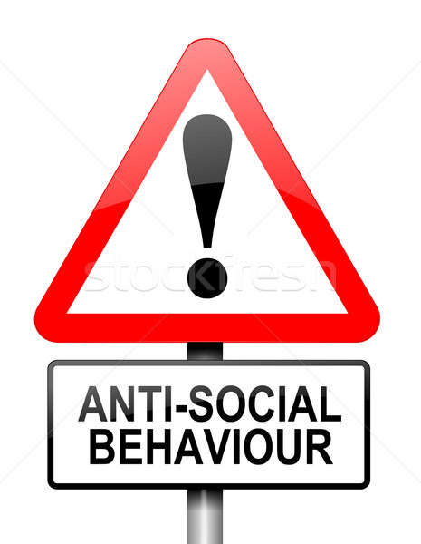 Antiszociális viselkedés figyelmeztetés illusztráció piros fehér Stock fotó © 72soul