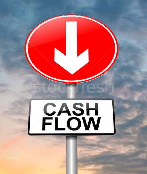 Stockfoto: Cashflow · illustratie · bewolkt · schemering · hemel
