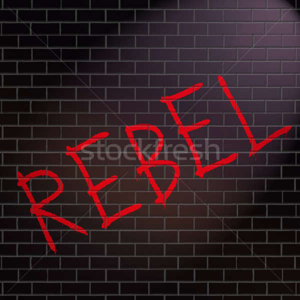 Rebelde ilustração grafite parede lei vermelho Foto stock © 72soul