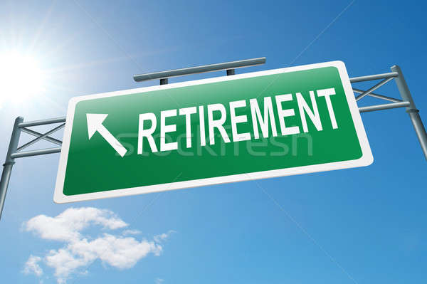 Pensioen illustratie snelweg teken blauwe hemel business Stockfoto © 72soul