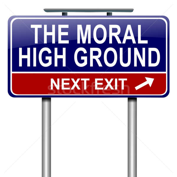 моральный высокий землю иллюстрация дорожный знак белый Сток-фото © 72soul