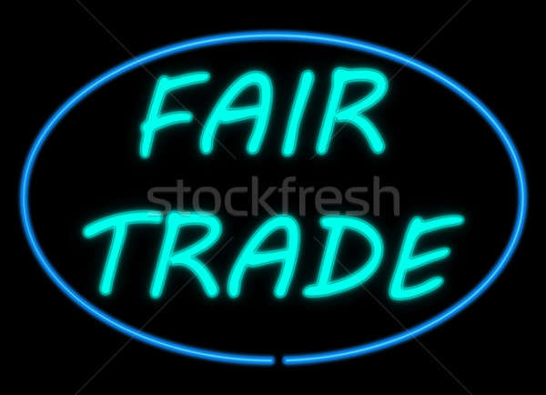 Eerlijke handel illustratie neon achtergrond Stockfoto © 72soul
