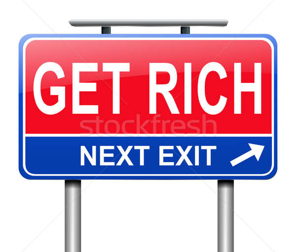 Gazdag illusztráció felirat pénzügyi jelzőtábla fehér háttér Stock fotó © 72soul