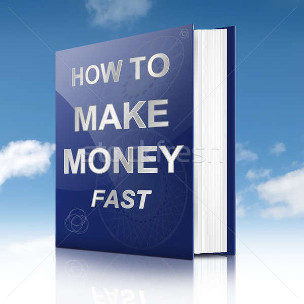 Pénzkeresés illusztráció könyv cím égbolt üzlet Stock fotó © 72soul