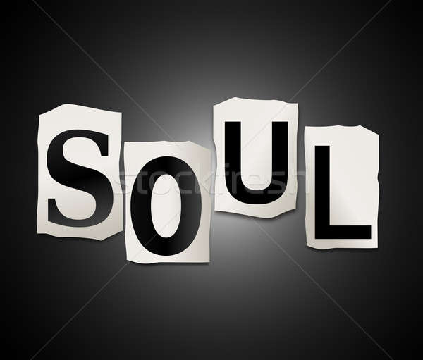 Seele Illustration Set gedruckt Briefe Stock foto © 72soul