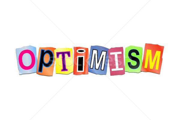 Optimizmus szó illusztráció szett kivágás nyomtatott Stock fotó © 72soul