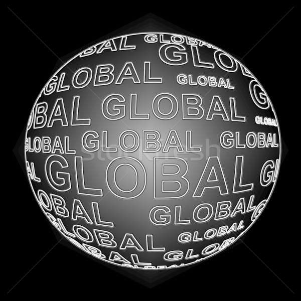 Mondial illustration noir sphère mots forme Photo stock © 72soul