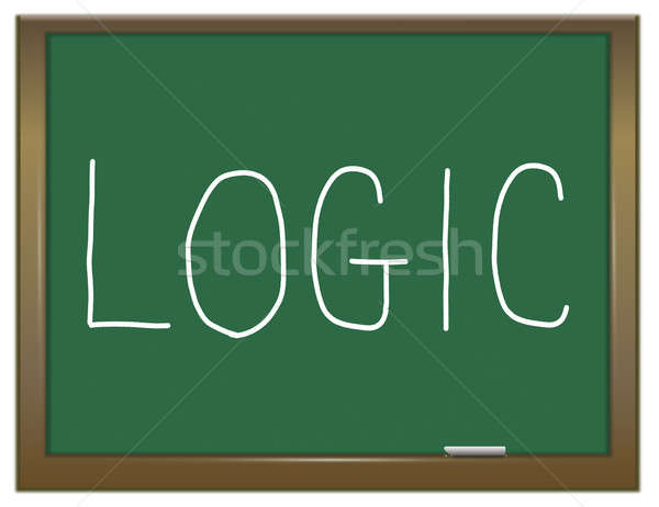 Stock foto: Logik · Illustration · grünen · Tafel · Wissenschaft · Denken