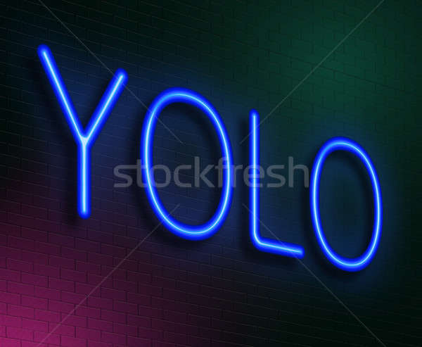 Stok fotoğraf: örnek · neon · mavi · neon · yaşamak