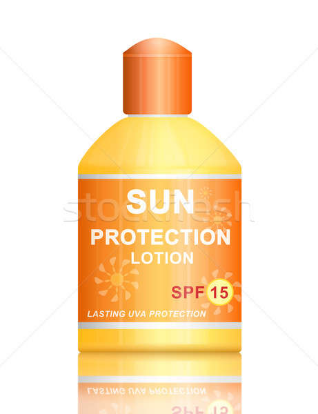 15 ochrona przed słońcem mleczko kosmetyczne ilustracja butelki słońce Zdjęcia stock © 72soul