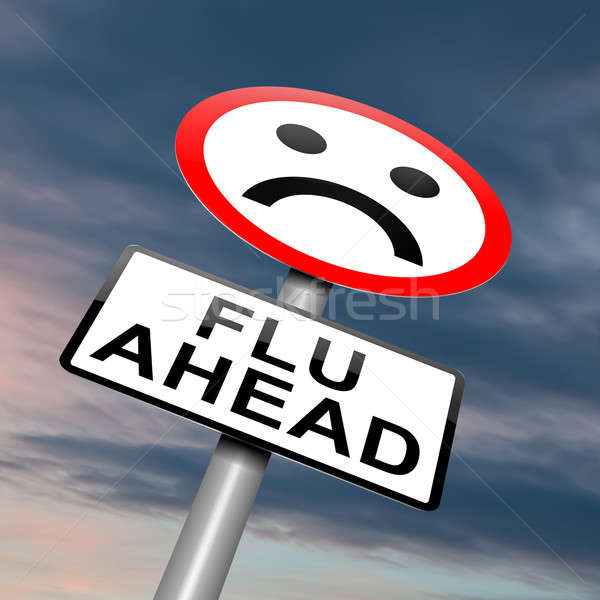 流感 警惕 插圖 路標 多雲 黃昏 商業照片 © 72soul