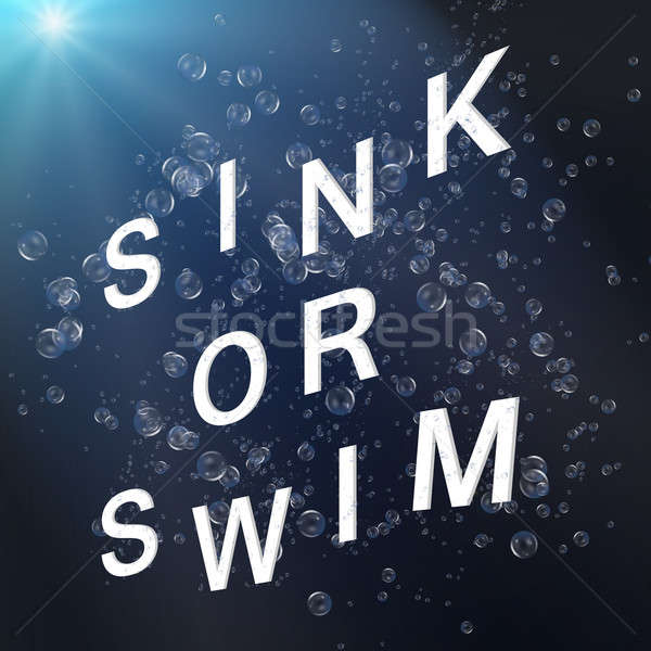 Fregadero nadar ilustración subacuático palabras agua Foto stock © 72soul