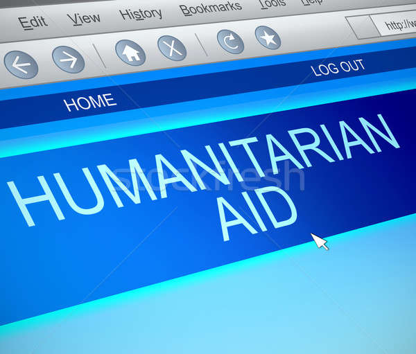 Illustration depicting a computer screen capture with a humanitarian aid concept. Stock photo © 72soul