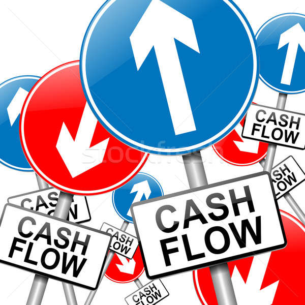 Stockfoto: Cashflow · illustratie · veel · witte · geld · teken