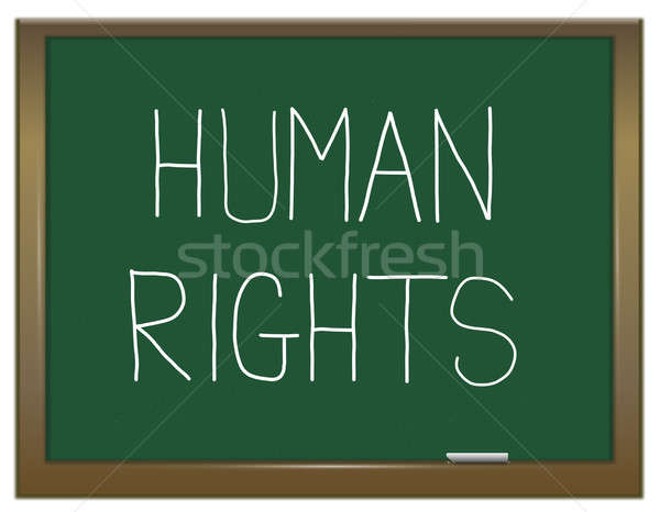 Direitos humanos ilustração verde quadro-negro escrito justiça Foto stock © 72soul