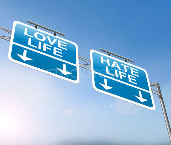 Dragoste ură viaţă ilustrare semna fericit Imagine de stoc © 72soul