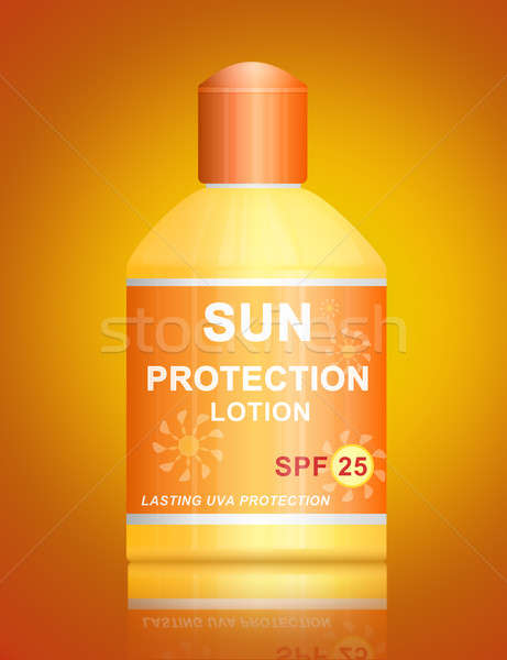 25 Sonnenschutz Lotion Illustration Flasche lebendige Stock foto © 72soul