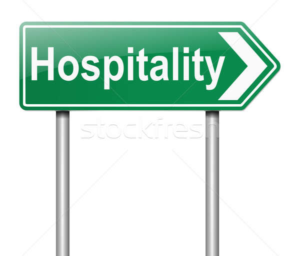 Hospitalidade ilustração assinar indústria branco bem-vindo Foto stock © 72soul