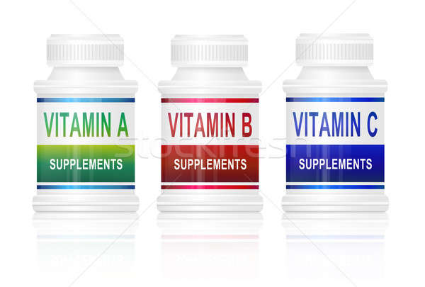 Stock photo: Vitamin supplements.