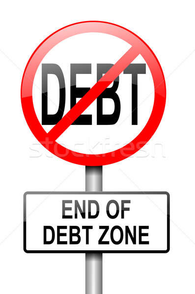 Debito libero illustrazione rosso bianco cartello stradale Foto d'archivio © 72soul