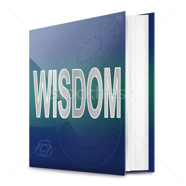 Bölcsesség illusztráció könyv cím fehér iskola Stock fotó © 72soul